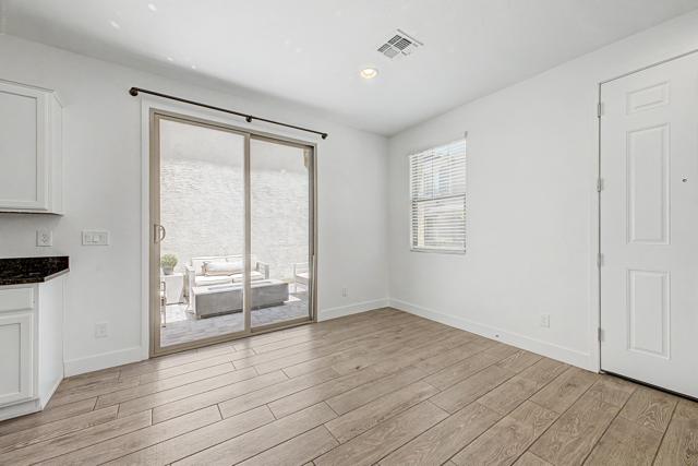 Dining area with sliding door to the patio